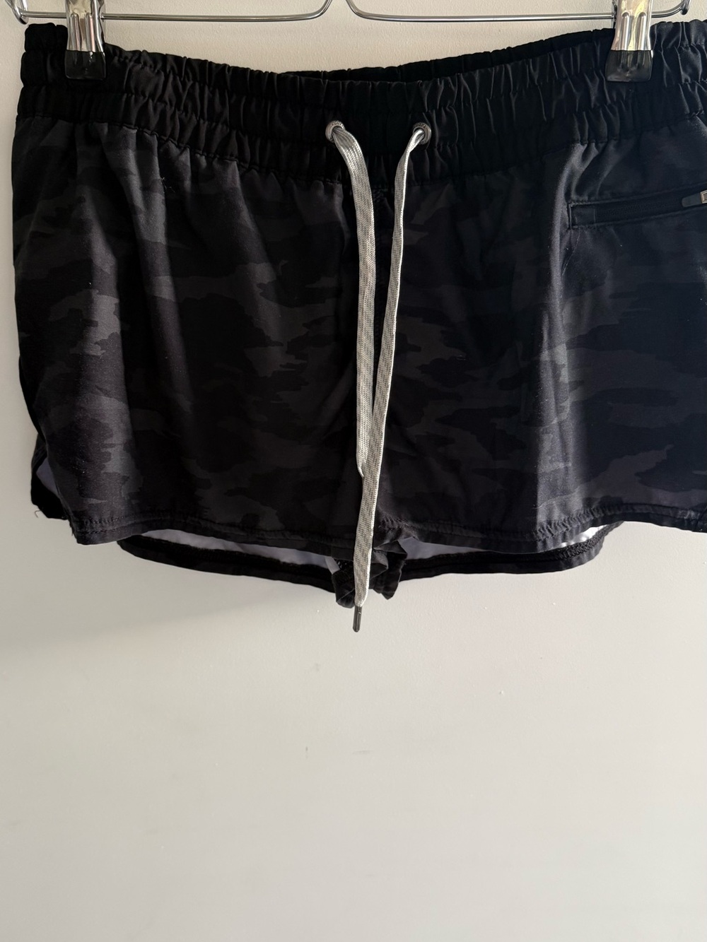 Vuori Black Camo Athletic Shorts with Drawstring